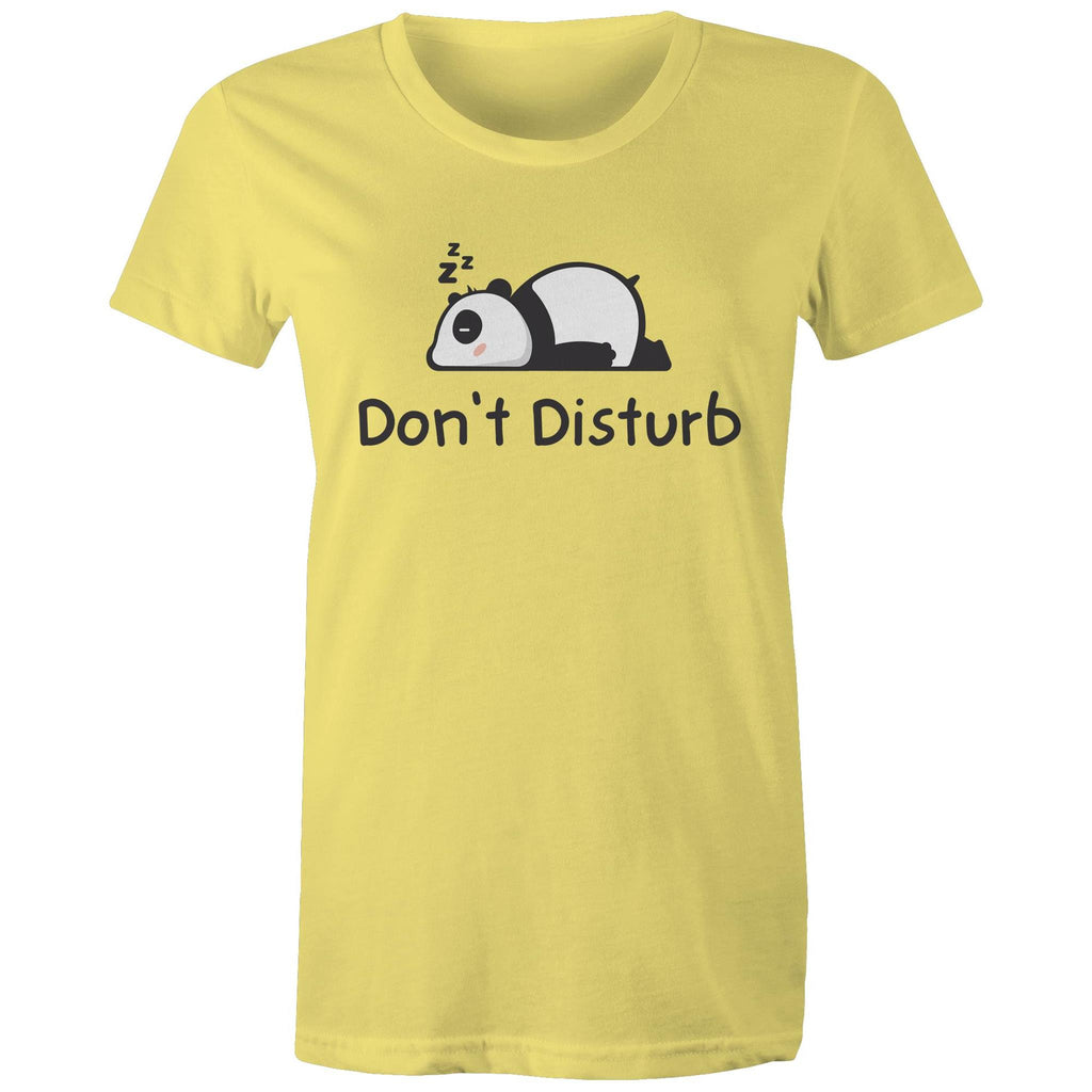 Panda, Don't Disturb - Womens T-shirt Yellow Womens T-shirt animal Printed In Australia