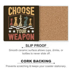 Chess, Choose Your Weapon - Ceramic Coasters (Square) Ceramic Coasters Chess Games Printed Offshore