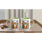 Where Is My Coffee, Cranky Cats - White 11oz Ceramic Mug with Colour Inside Colour 11oz Mug animal Coffee Globally Fulfilled