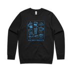 Maybe Coffee Is Addicted To Me - AS Colour Stencil Crew Sweatshirt Black Sweatshirt Coffee Printed In Australia