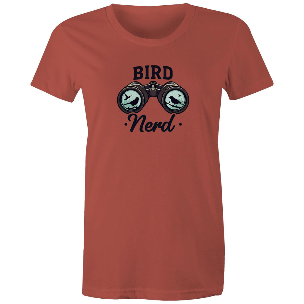Bird Nerd - Womens T-shirt Coral Womens T-shirt animal Printed In Australia