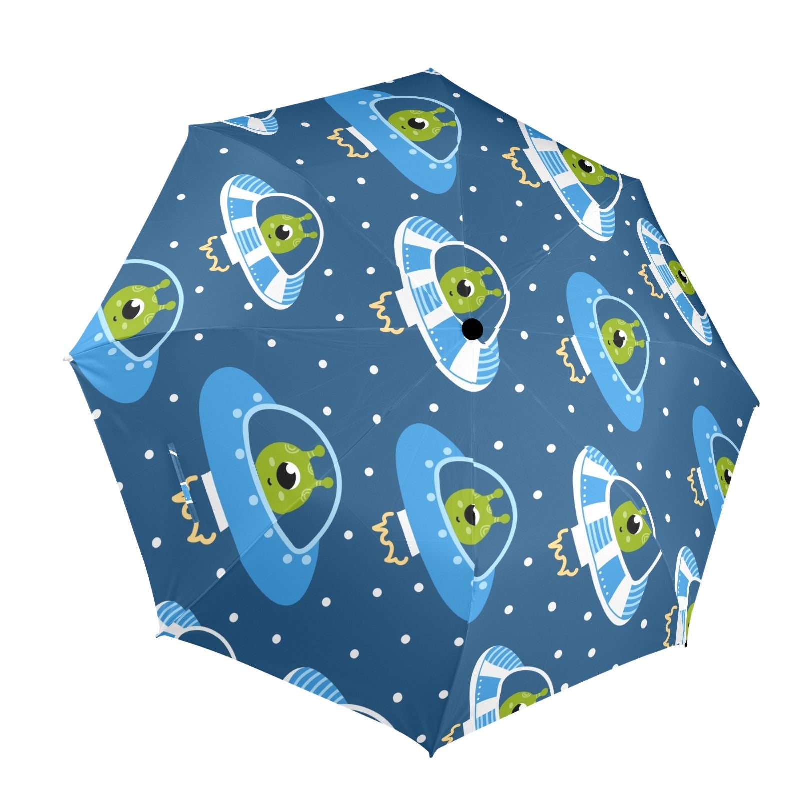 Cute Aliens in UFOs - Semi-Automatic Foldable Umbrella (Model U12) One Size Semi-Automatic Foldable Umbrella (U12)