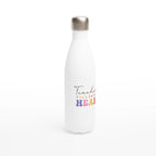 Teaching Fills My Heart - White 17oz Stainless Steel Water Bottle White Water Bottle Globally Fulfilled Teacher