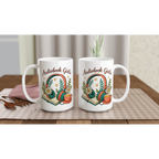 Audiobook Girlie - White 15oz Ceramic Mug 15oz Mug Globally Fulfilled Reading