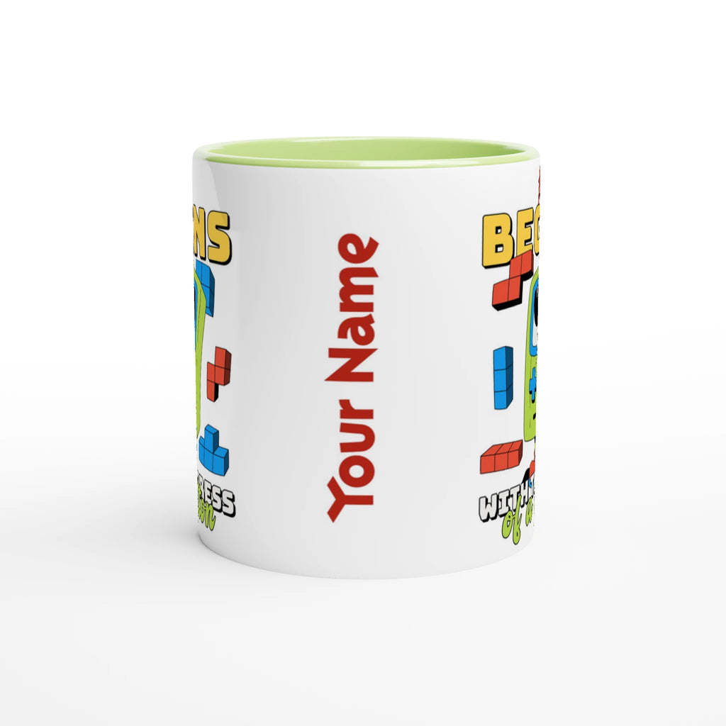 Personalised - Fun Begins With The Press Of A Button - White 11oz Ceramic Mug Personalised 11oz Mug customise Games Globally Fulfilled personalise