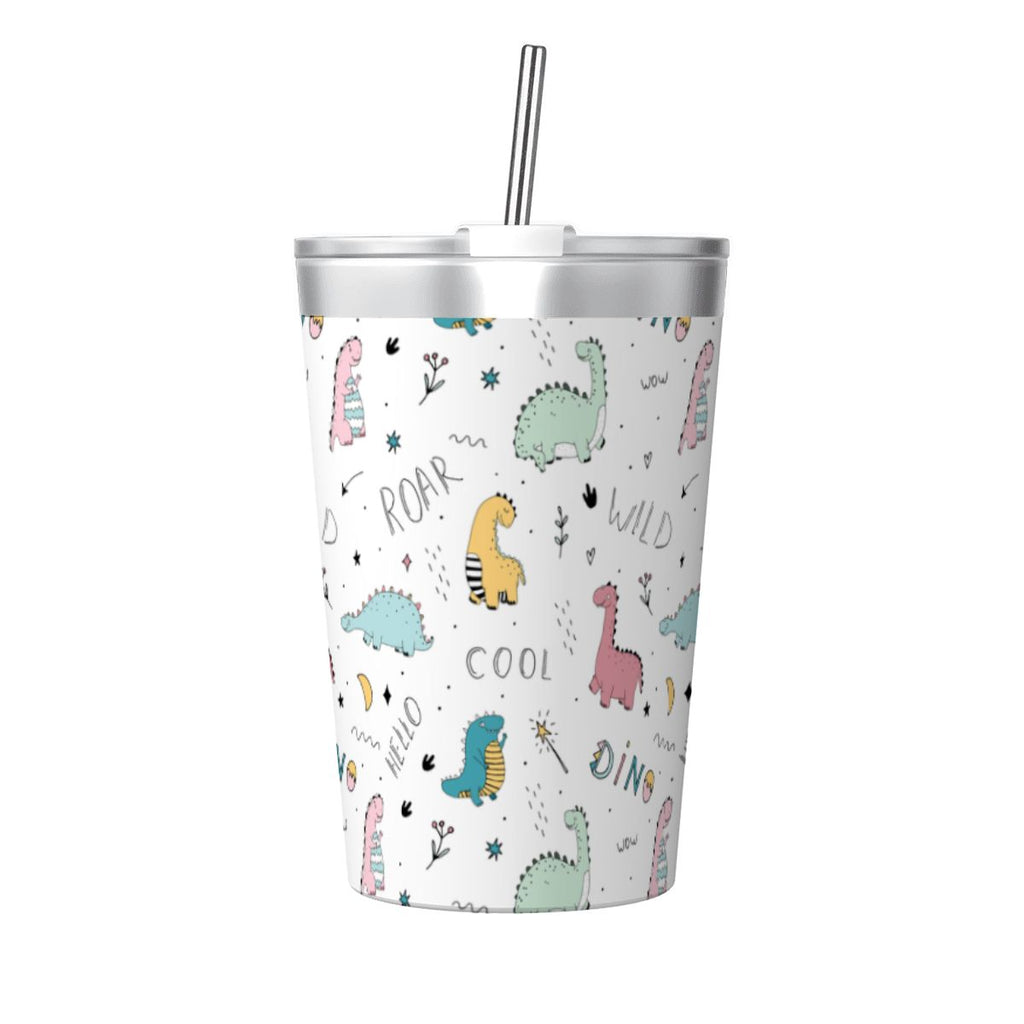Quirky Dinosaurs Small Stainless Steel Travel Mug Cup 12oz/350ml One Size Small Travel Mug animal Printed Offshore