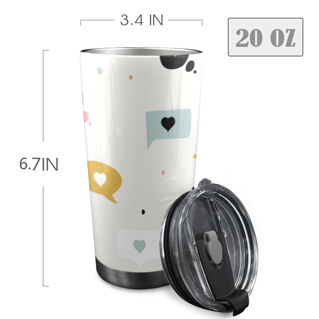 Love Message - 20oz Mobile Tumbler with Lid (Black Lock) 20oz Travel Mug Love Printed Offshore