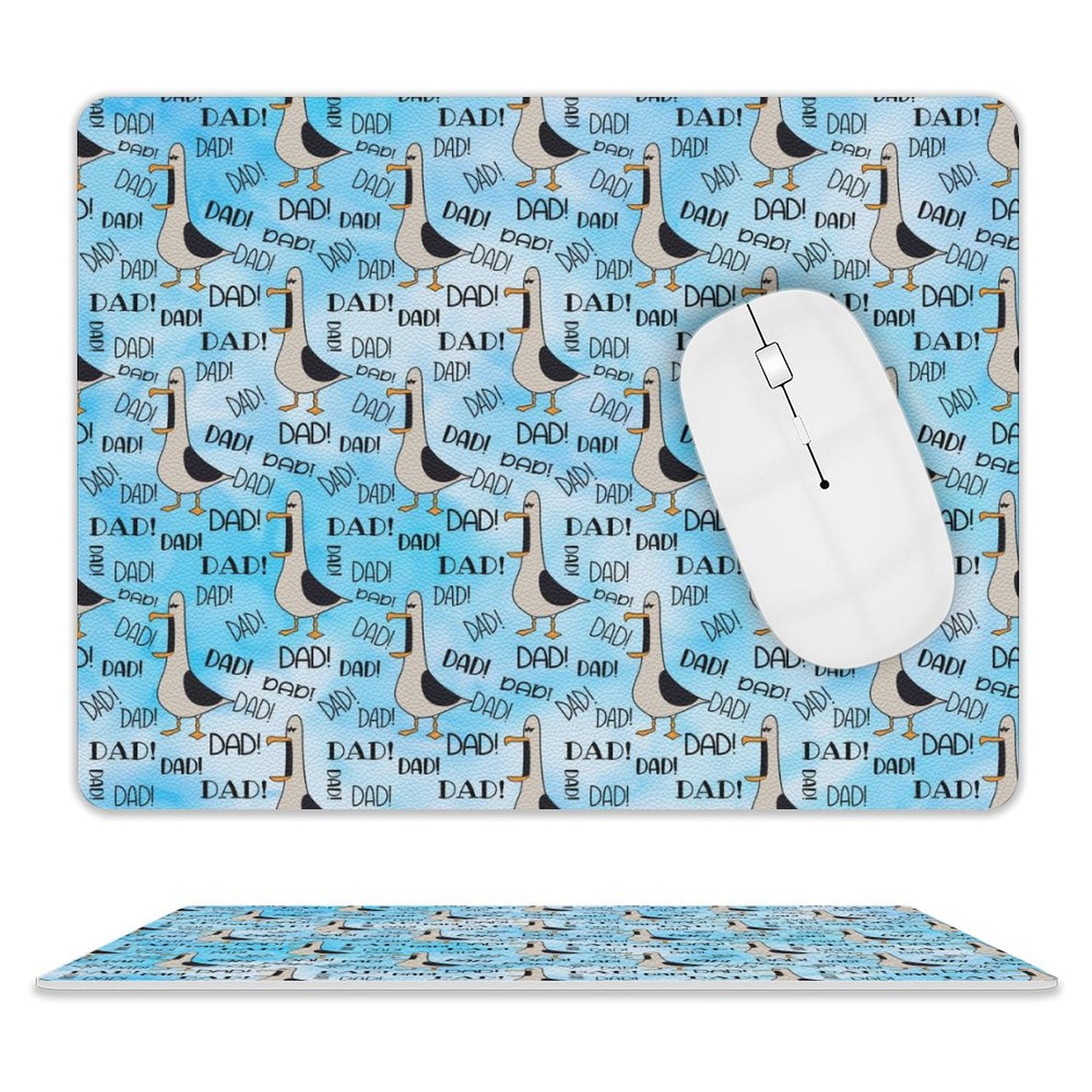 Dad Seagull - Leather Mouse Pad white One size Leather Mouse Pad animal Dad Printed Offshore