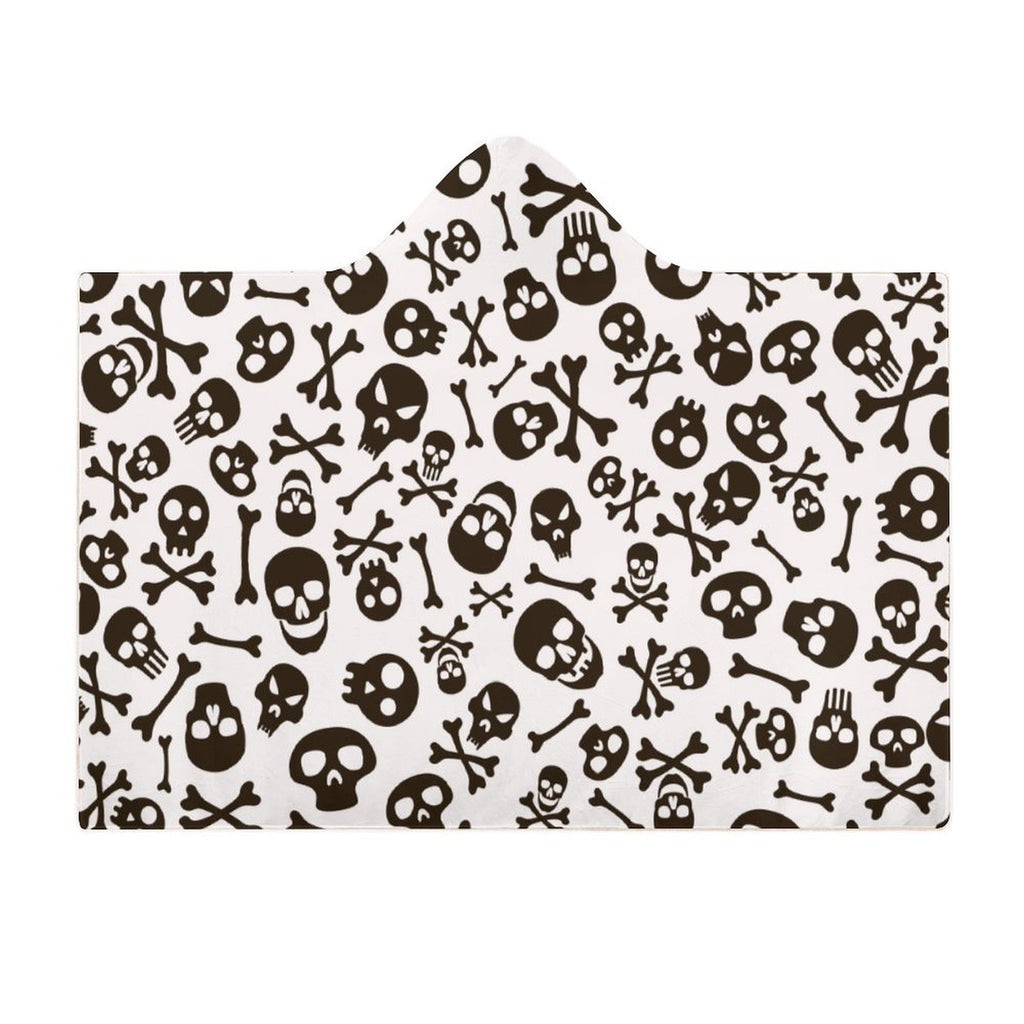 Skull And Crossbones Kids Hooded Blanket 100cm x 130cm Kids Hooded Blanket Printed Offshore