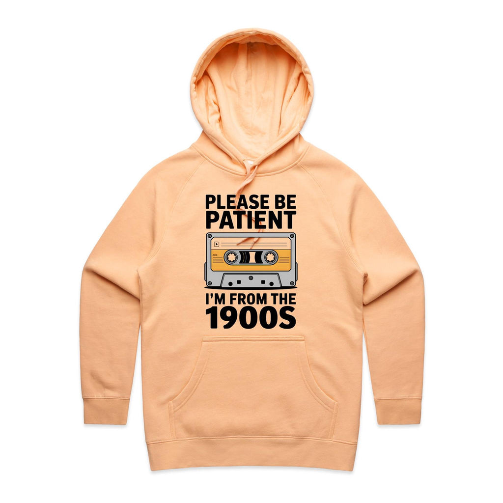 Please Be Patient, I'm From The 1900's Women's AS Colour Hoodie Peach Womens Hoodie Music Printed In Australia Retro