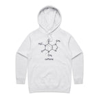Caffeine Molecule - Womens Hoodie White Marle Womens Hoodie Coffee Printed In Australia
