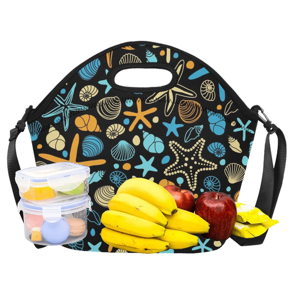 Starfish And Shells - Neoprene Lunch Bag Neoprene Lunch Bag Printed Offshore