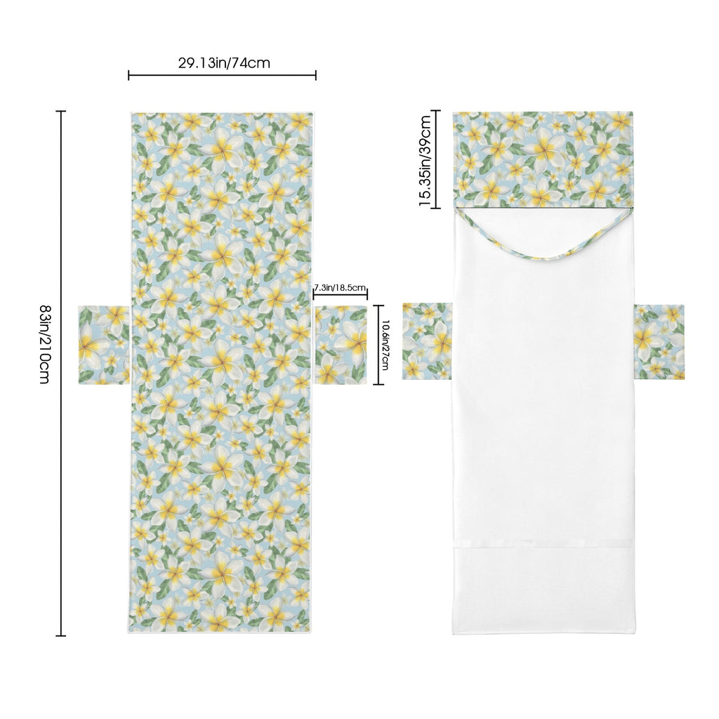Delicate Frangipani Beach Chair Towel Cover with Side Pockets