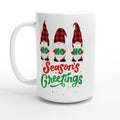 Christmas Gnome, Season's Greetings - White 15oz Ceramic Mug Default Title Christmas 15oz Mug Christmas Globally Fulfilled