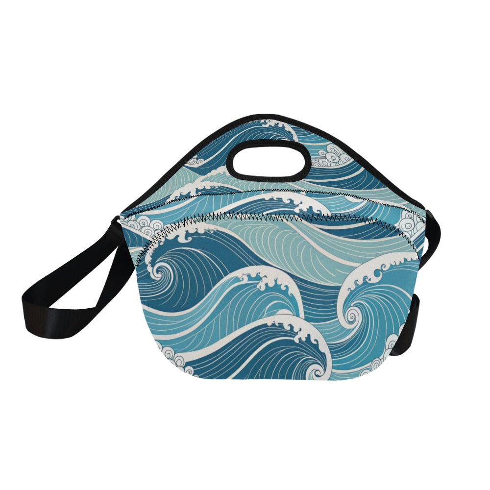 Ocean Waves - Neoprene Lunch Bag/Large (Model 1669)