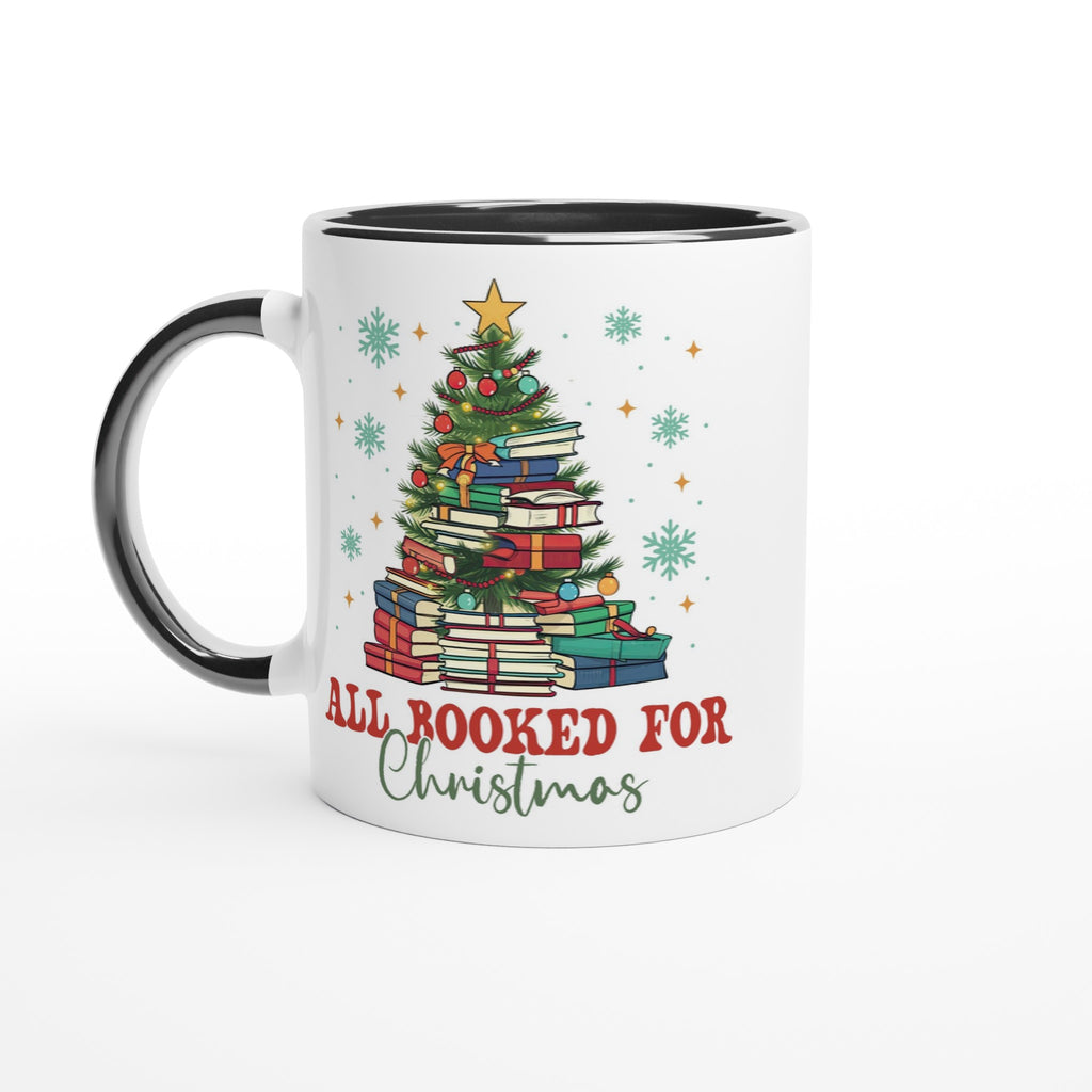 All Booked For Christmas White 11oz Ceramic Mug with Color Inside Ceramic Black Colour 11oz Mug
