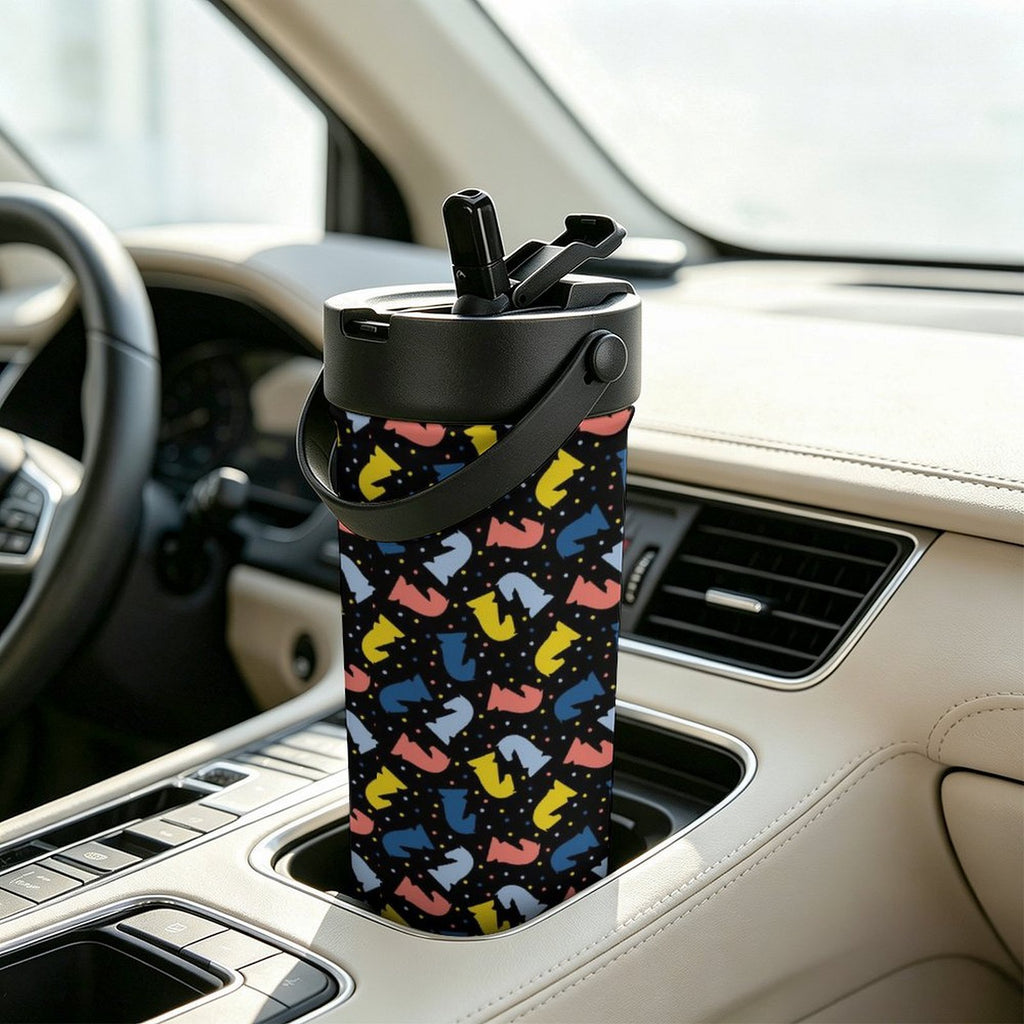 Colourful Chess 20oz Tea Tumbler with Carry Handle