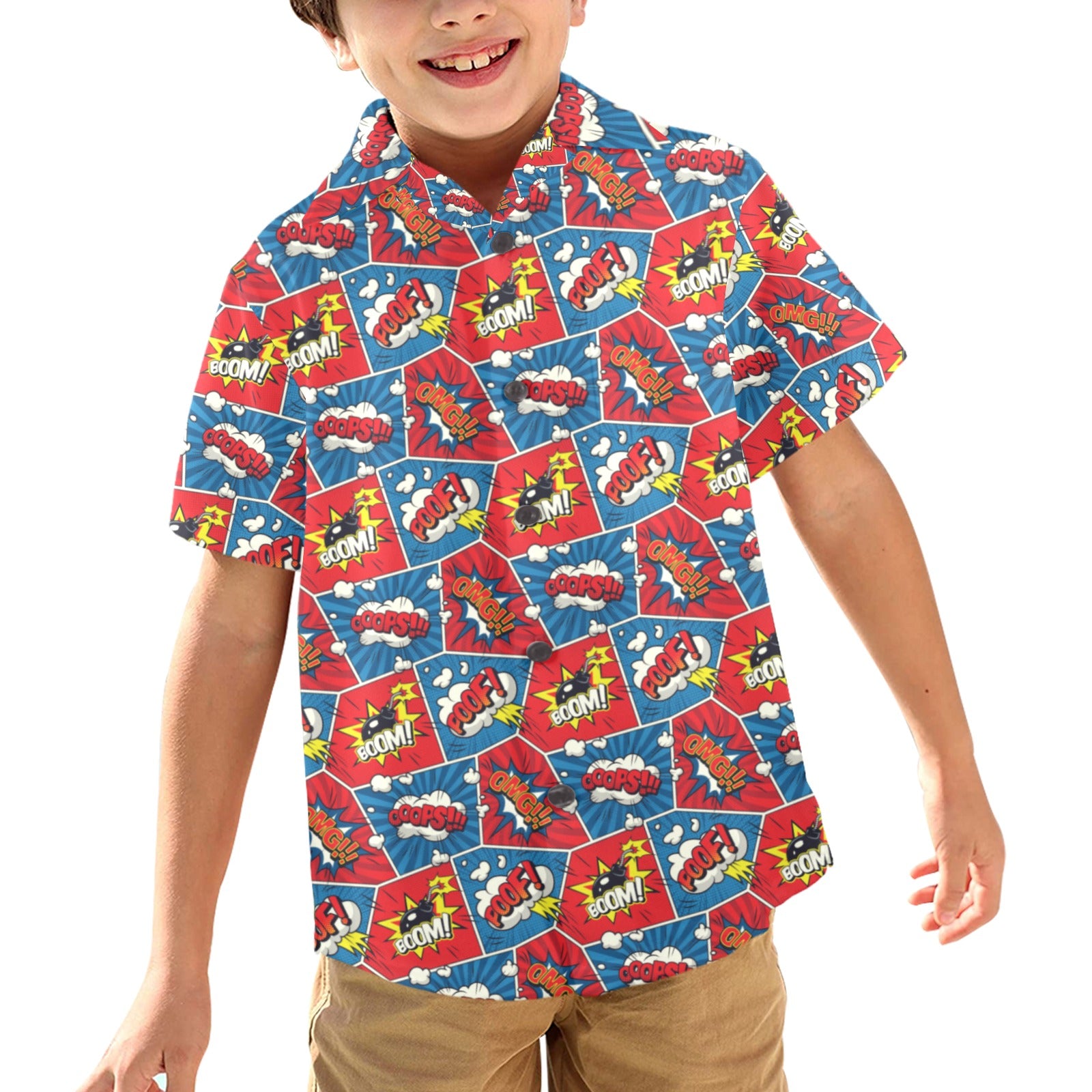 Comic Book Pop - Junior Kids Hawaiian Shirt