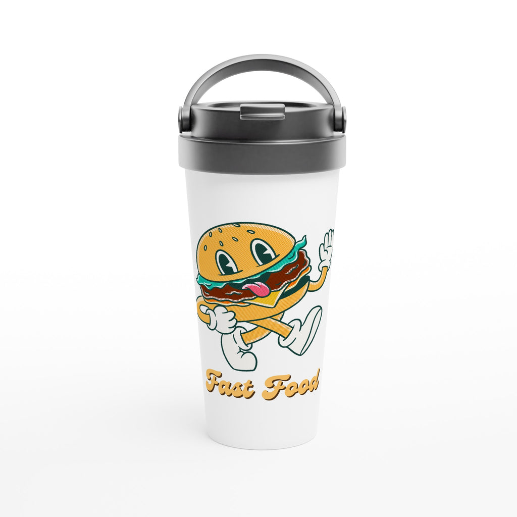 Fast Food - White 15oz Stainless Steel Travel Mug Default Title Travel Mug food Globally Fulfilled Retro