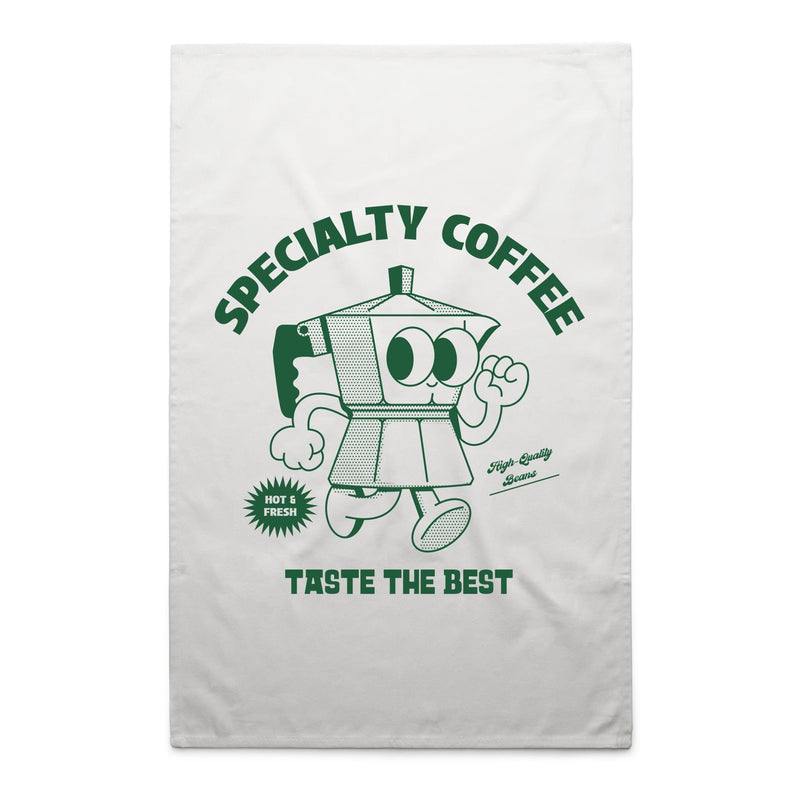 Specialty Coffee - AS Colour Tea Towel White One Size Tea Towel Coffee Printed In Australia