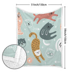 Cat Stretch - Double-Layer Fleece Blanket 51"x59"