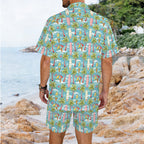 Summer Surf Men's Hawaiian Shirt & Shorts Set Men's Hawaiian Shirt & Shorts Set Printed Offshore Surf