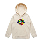 Game Cube - Kids Hoodie Ecru Kids Hoodie Printed In Australia