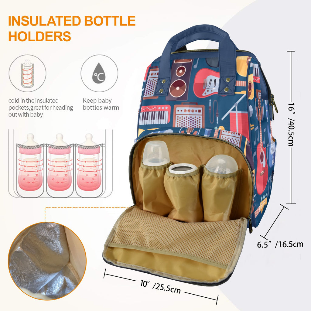 Music Instruments - Multi-Function Backpack, Nappy / Diaper Bag