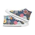 Abstract Floral - Women's High Top Canvas Shoes