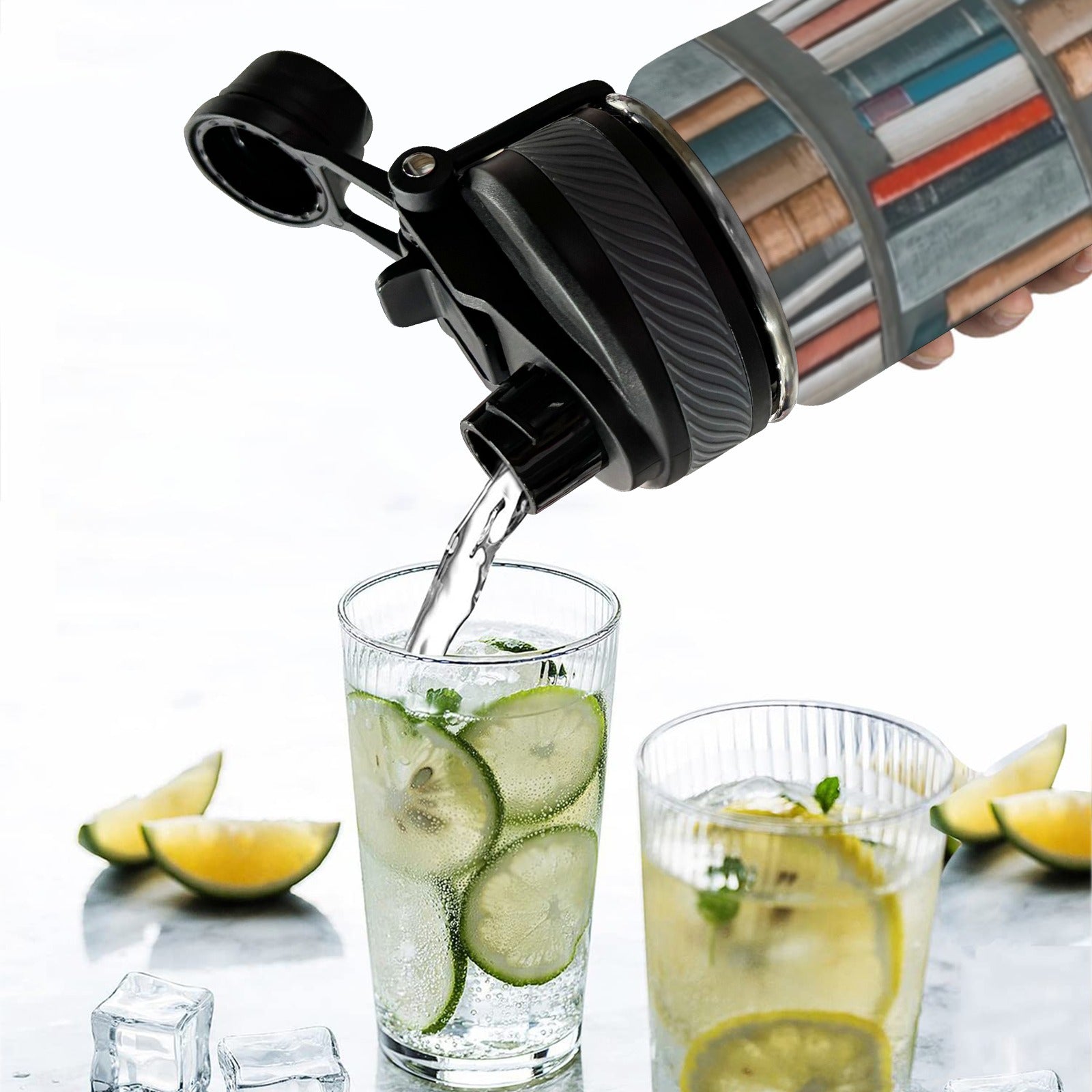 Books - Insulated Water Bottle with Dual-Use Lid (18oz) Insulated Water Bottle with Dual-Use Lid (18oz) Printed Offshore Reading