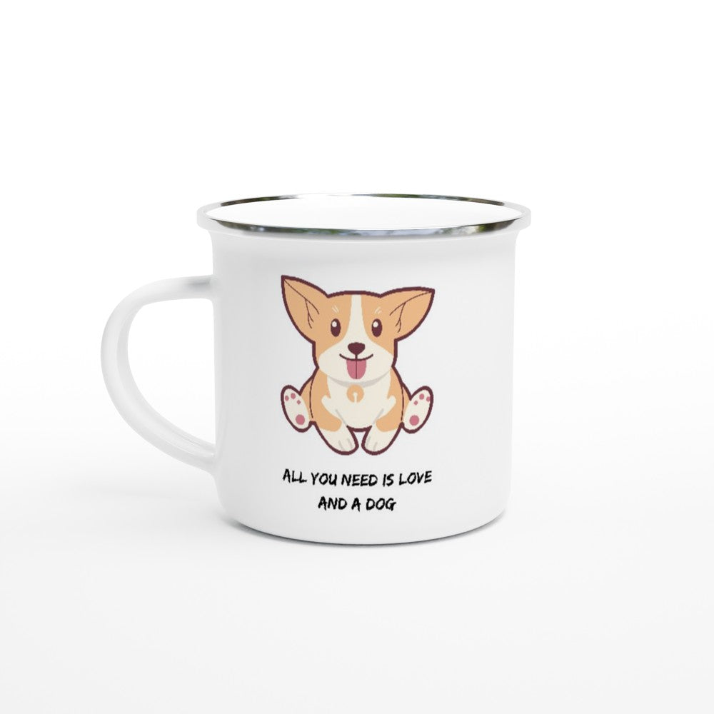 All You Need Is Love And A Dog White 11oz Ceramic Mug White 12oz Enamel Mug White 11oz Mug animal Globally Fulfilled