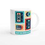Keep The Music Playing - White 11oz Ceramic Mug White 11oz Mug Globally Fulfilled Music