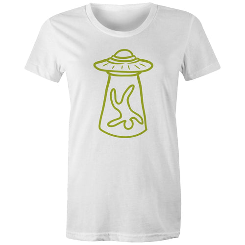 Alien Abduction - Womens T-shirt White Womens T-shirt Printed In Australia Sci Fi