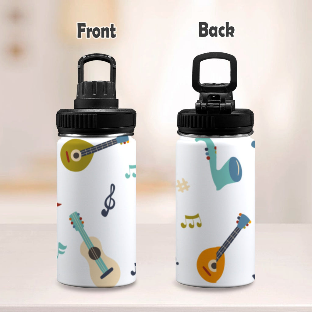 Guitar Music - Kids Water Bottle with Chug Lid (12 oz) Kids Water Bottle with Chug Lid Music Printed Offshore