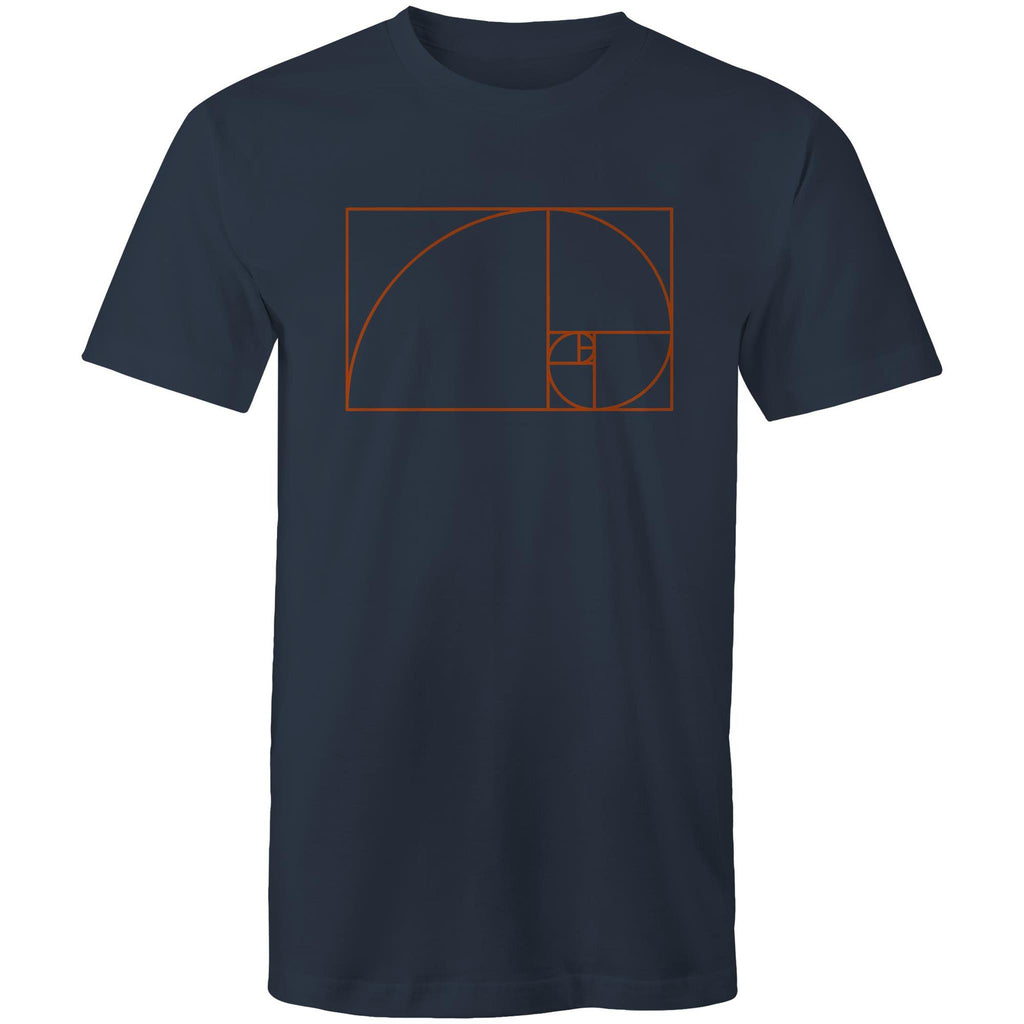 Fibonacci - Mens T-Shirt Navy Mens T-shirt Maths Printed In Australia Science