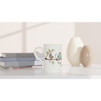 Birds On A Branch - White 10oz Porcelain Slim Mug Porcelain Mug animal Globally Fulfilled