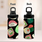 Happy Sushi - Kids Water Bottle with Chug Lid (12 oz) Kids Water Bottle with Chug Lid Food Printed Offshore