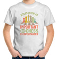 Chess And Education Kid's AS Colour T-Shirt White Kids Youth T-shirt Chess Games Printed In Australia