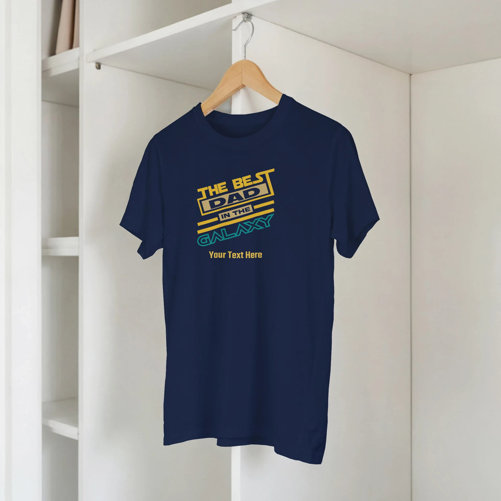 Personalised - The Best Dad In The Galaxy - Classic Unisex Crewneck T-shirt | Gildan® 64000 Personalised T-shirt Globally Fulfilled