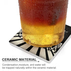 Astronauts Crossing Road - Ceramic Coasters (Square) Ceramic Coasters Printed Offshore Space