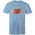 Drive And Surf - Mens T-Shirt Carolina Blue Mens T-shirt Printed In Australia Summer Surf