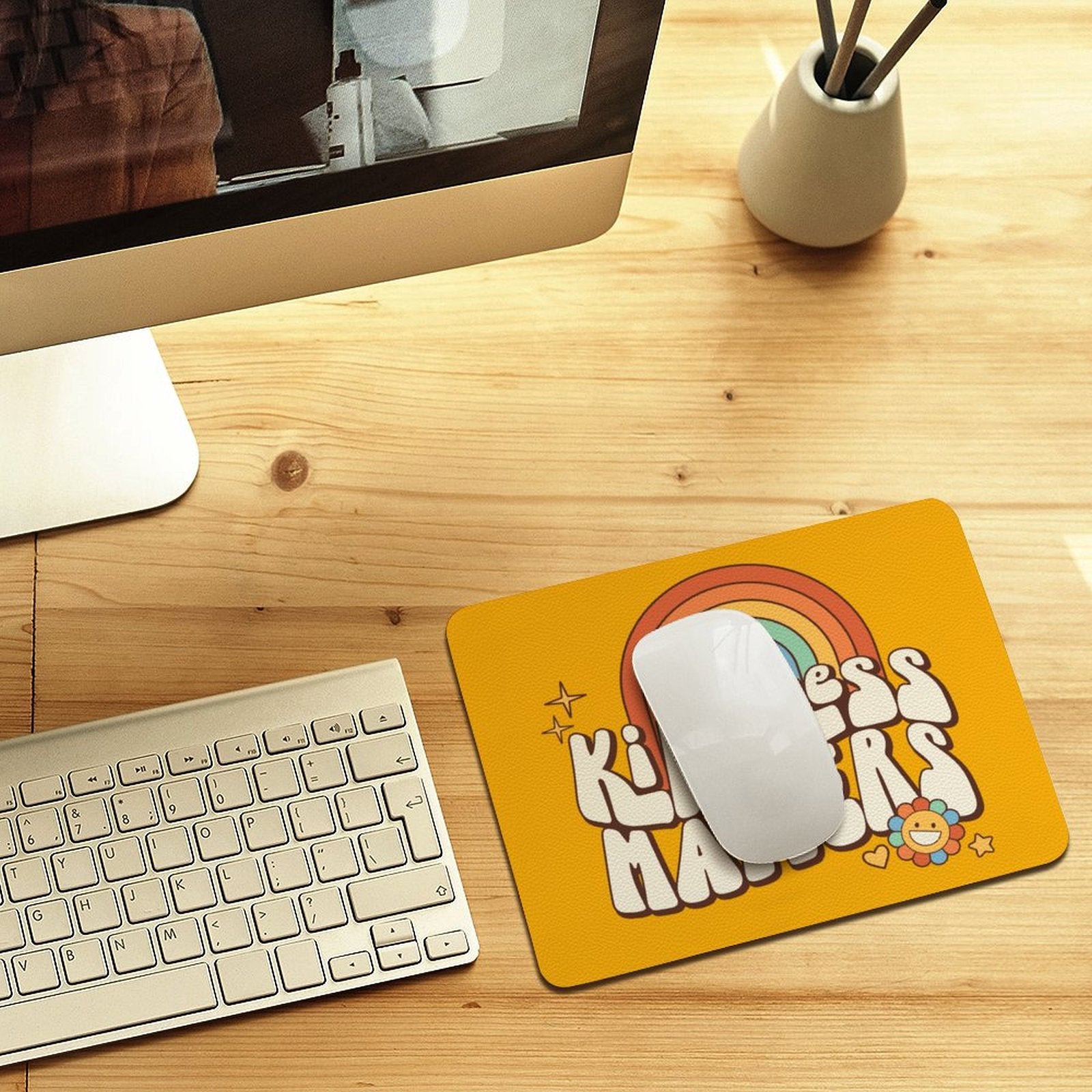 Kindness Matters Leather Mouse Pad Leather Mouse Pad Kindness Printed Offshore