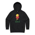 Music On, Worries Off Women's AS Colour Hoodie Black Womens Hoodie Music Printed In Australia