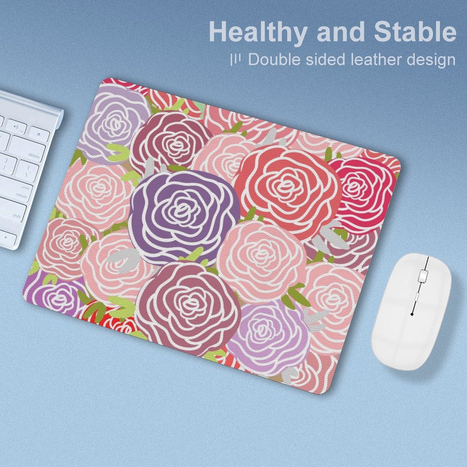 Abstract Roses - Leather Mouse Pad Leather Mouse Pad Plants Printed Offshore