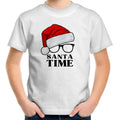 Santa Time - Kids Youth T-Shirt White Kids Christmas T-shirt Christmas Printed In Australia