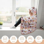 Painted Flowers Kids Hooded Blanket 100cm x 130cm