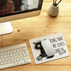 Living That Nine Lives Kind Of Tired, Cat Leather Mouse Pad Leather Mouse Pad animal Printed Offshore