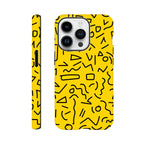 Yellow Black Graphic Squiggle - Apple iPhone Tough case iPhone 14 Pro iPhone Tough Case Globally Fulfilled Retro