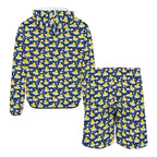 Rubber Ducks On Dark Men's Lightweight Sun Hoodie & Shorts Set Men's Lightweight Sun Hoodie & Shorts animal Printed Offshore
