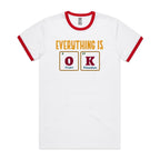 Everything Is OK, Periodic Table - Staple Ringer Tee White Red Ringer T-Shirt Printed In Australia Science